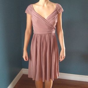 J. Crew Mauve Cap-Sleeve Cocktail Dress